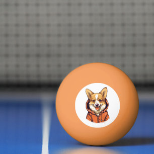Balle De Ping Pong Corgi Drôle Portant un Sweat à Capuche