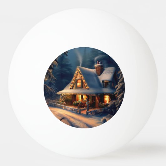 Balle De Ping Pong Cottage de Noël (1) (Devant)