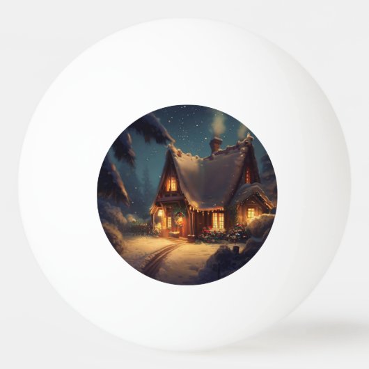 Balle De Ping Pong Cottage de Noël (4) (Devant)