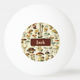 Balle De Ping Pong Cottagecore Champignons Naturaliste Vintage