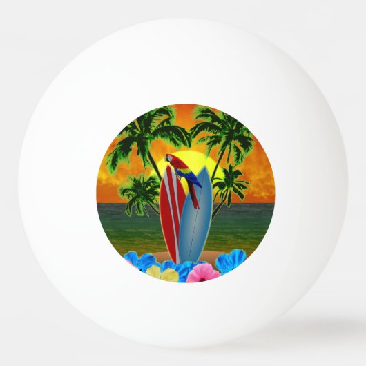 Balle De Ping Pong Coucher du soleil tropical (Devant)