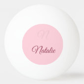 Balle De Ping Pong Couleur rose pastel monogrammaire (Devant)