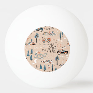 Balle De Ping Pong Course hors route, vintage sans couture.