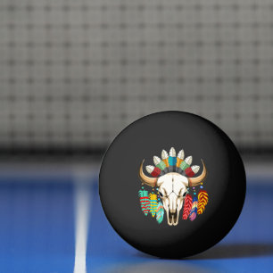 Balle De Ping Pong Crâne de buffle emblème amérindien