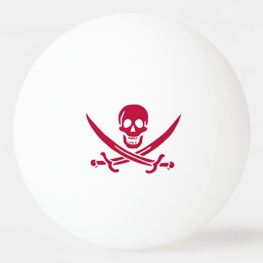 Balle De Ping Pong Crâne et épées de Crimson Drapeau pirate de Calico (Devant)