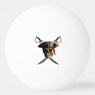 Balle De Ping Pong Crâne et épées de pirate