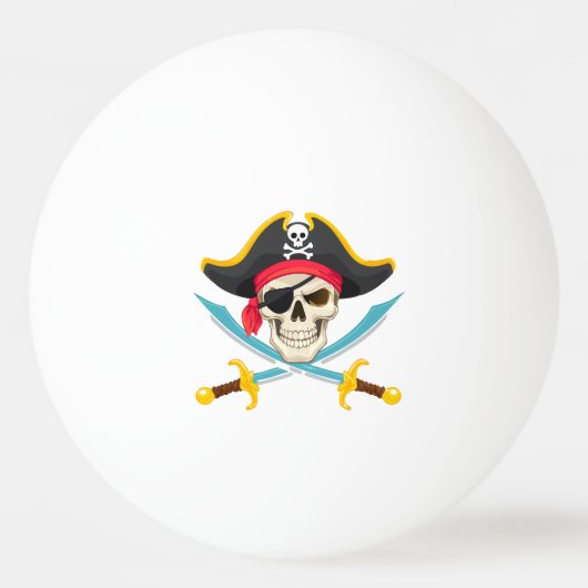 Balle De Ping Pong Crâne et sabres (Devant)