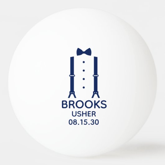 Balle De Ping Pong Cravate Usher Blue Bow (Devant)