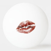 Balle De Ping Pong Cream Red Lips Kisses Flirty (Devant)