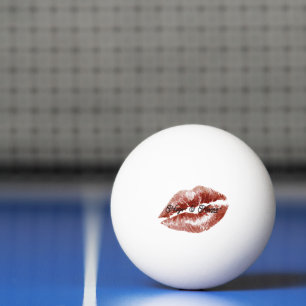 Balle De Ping Pong Crème Rouge Lèvres Baisers Flirt