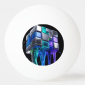 Balle De Ping Pong Cube de puzzle chromé futuriste (Devant)
