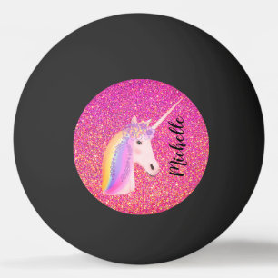 Balle De Ping Pong Cuisine Unicorn Parties scintillant rose Imaginair