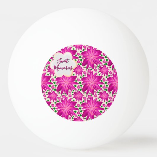 Balle De Ping Pong Custom Hot Pink Floral Seamless Pattern  (Devant)
