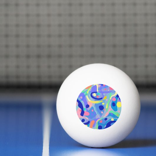 Balle De Ping Pong Cute Abstrait Pastel Neon Motif répétitif (Filet)