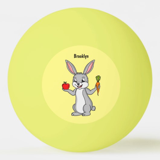 Balle De Ping Pong Cute bunny rabbit with vegetables (Devant)