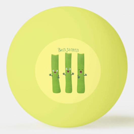 Balle De Ping Pong Cute céleri bâtons trio caricature légumes (Devant)