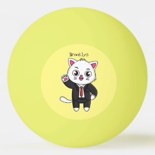 Balle De Ping Pong Cute chaton chat en costume d'affaires dessin anim
