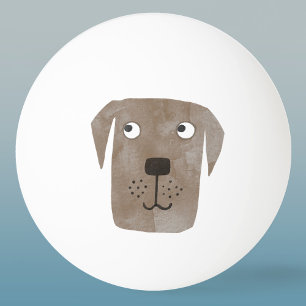 Balle De Ping Pong Cute chocolat Labrador Retriever Chien Aquarelle
