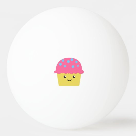 Balle De Ping Pong Cute Kawaii Cupcake (Devant)