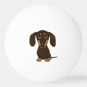Balle De Ping Pong Dachshund au chocolat mou | Cartoon Wiener Dog (Devant)