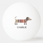 Balle De Ping Pong Dachshund Wiener Sausage Chien Nom personnalisé (Dos)