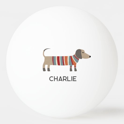 Balle De Ping Pong Dachshund Wiener Sausage Chien Nom personnalisé (Dos)