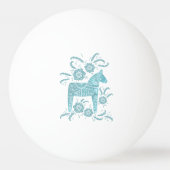 Balle De Ping Pong Dala suédois Cheval Turquoise Green Folk Art (Devant)