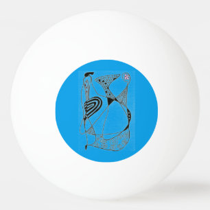 Balle De Ping Pong "Dancing Hen on blue" Abstrait Ping Pong Ball