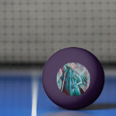 Balle De Ping Pong Danseur de ventre Art Déco Cubiste (Filet)