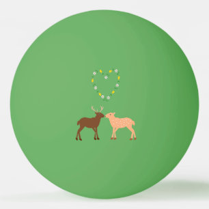 Balle De Ping Pong Deer Couple et Daisy Heart