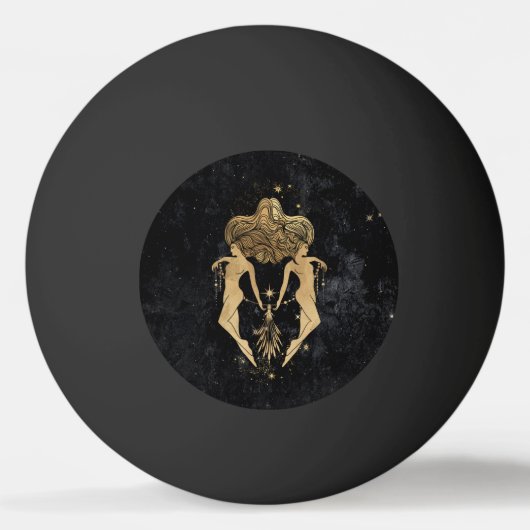 Balle De Ping Pong Déesse du Zodiaque | Astrologie Gémeaux d'or cosmi (Devant)