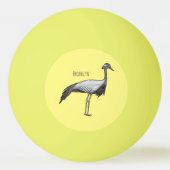 Balle De Ping Pong Demoiselle crane bird cartoon illustration (Dos)