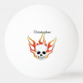 Balle De Ping Pong Design Crâne et flammes (Dos)