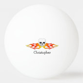 Balle De Ping Pong Design Crâne et flammes (Dos)