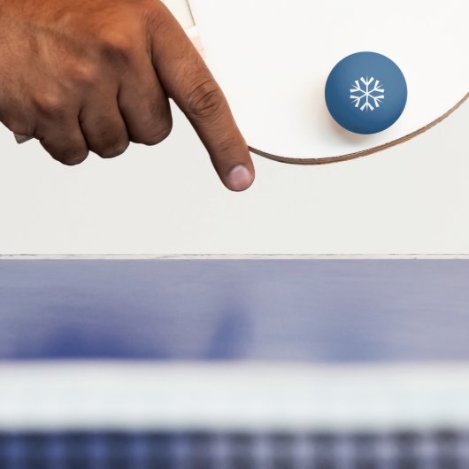 Balle De Ping Pong Design de flocon de neige blanc sur bleu (Paddle)