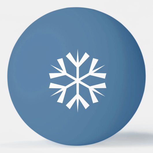 Balle De Ping Pong Design de flocon de neige blanc sur bleu (Devant)
