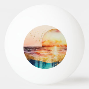 Balle De Ping Pong Design de la gamme Watercolor Beach 3