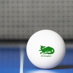 Balle De Ping Pong Design Dragon Vert