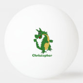 Balle De Ping Pong Design Dragon Vert (Dos)