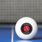 Balle De Ping Pong Design élégant de monogramme (Filet)