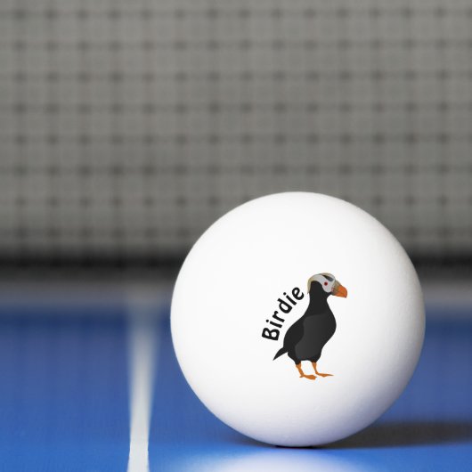 Balle De Ping Pong Dessin à carreaux de puffin dressé (Filet)
