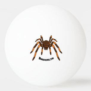Balle De Ping Pong Dessin animé d'araignée tarentule marron et orange
