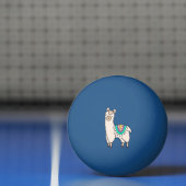 Balle De Ping Pong dessin animé de llama alpaga souriant (Filet)