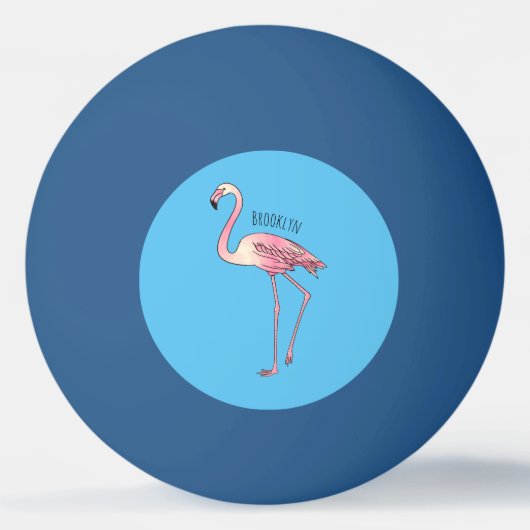 Balle De Ping Pong dessin animé d'oiseau Flamant rose (Devant)