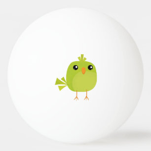 Balle De Ping Pong Dessin animé d'oiseau vert