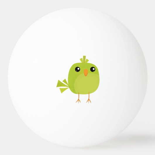 Balle De Ping Pong Dessin animé d'oiseau vert (Devant)