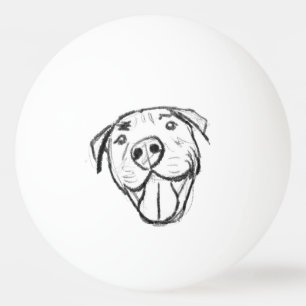 Balle De Ping Pong dessin de bulle simple amoureux de les chiens noir