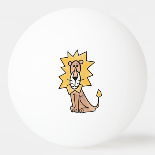 Balle De Ping Pong dessin mignon lion enfants retro safari jungle ani (Devant)