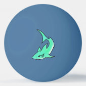 Balle De Ping Pong dessin souriant requin menthe bleu vert océan anim (Devant)