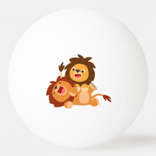 Balle De Ping Pong Deux Jolies Cartoon Lions Ping Pong Ball